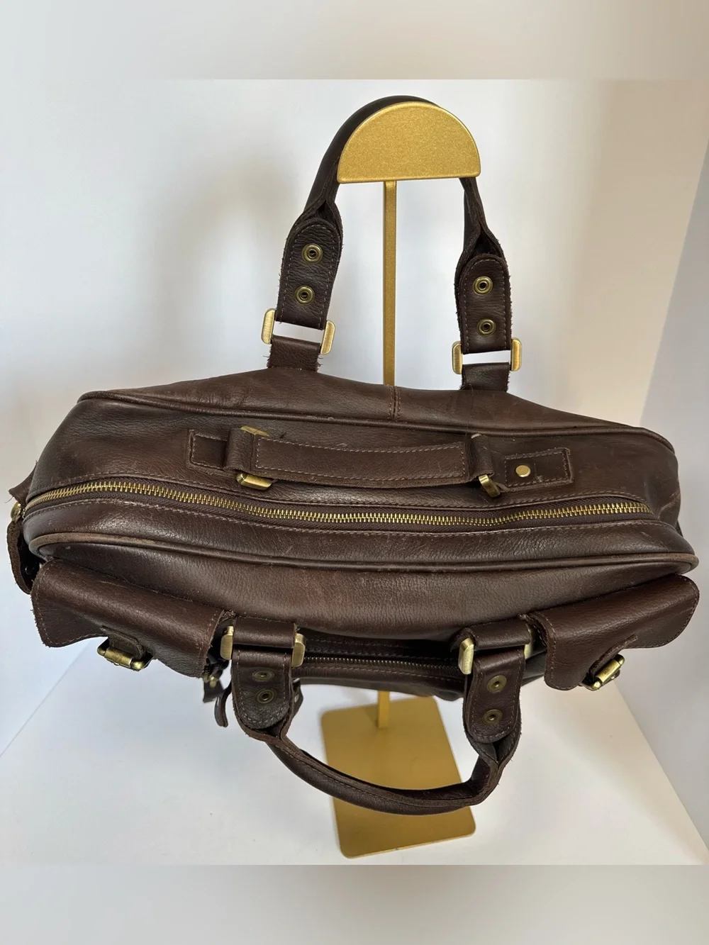 Vicenzo Titan X Leather Briefcase Laptop Messenger Bag